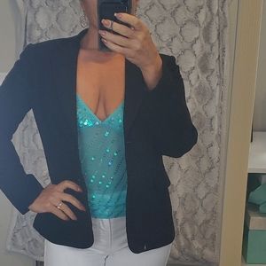 Sequined see through mesh glam tank